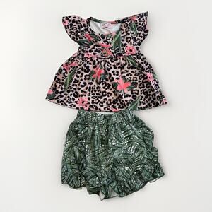 Pete & Lucy Tropical Princess Outfit Set Leopard Jungle 0-6 Months NWT